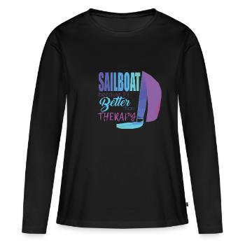 Segelboot - Frauen Premium Bio Langarmshirt - Schwarz - Vorne - Julia (174cm)