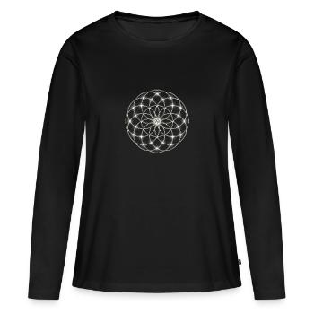 Fleur de la vie - FEEL THE FORCE! Seed of Life - - T-shirt manches longues Premium bio Femme - noir - Devant - Julia (174cm)