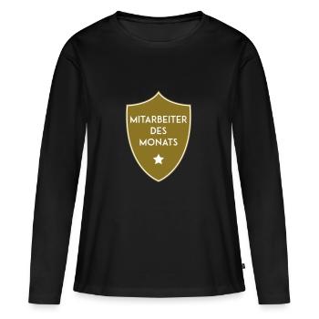 EMPLOYÉS DU MOIS - T-shirt manches longues Premium bio Femme - noir - Devant - Julia (174cm)