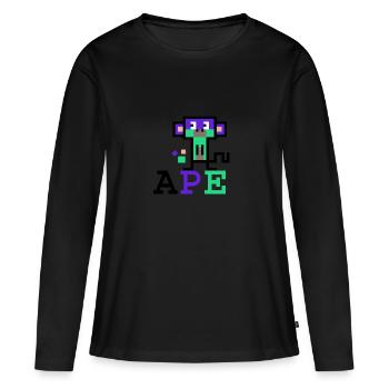 Crypto Ape 2 - Women's Premium Organic Long Sleeve Shirt - black - Front - Julia (174cm)
