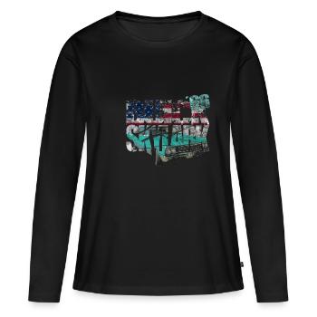 Buick Skylark 1966 Convertible - T-shirt manches longues Premium bio Femme - noir - Devant - Julia (174cm)