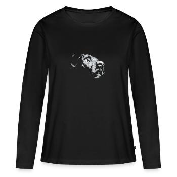 Motif de personnalisation de la tête Labrador - T-shirt manches longues Premium bio Femme - noir - Devant - Julia (174cm)