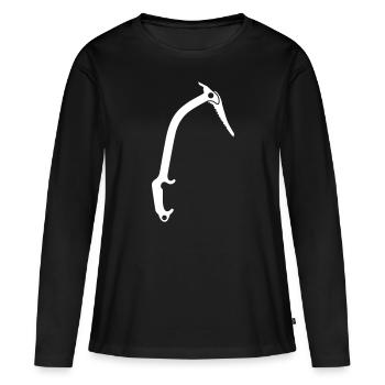 Kletterausrüstung eispickel - Frauen Premium Bio Langarmshirt - Schwarz - Vorne - Julia (174cm)