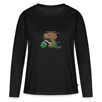 Kiwi Fruits Pacifique - T-shirt manches longues Premium bio Femme - noir - Devant - Julia (174cm)