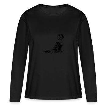 Chiens Sheltie - T-shirt manches longues Premium bio Femme - noir - Devant - Julia (174cm)