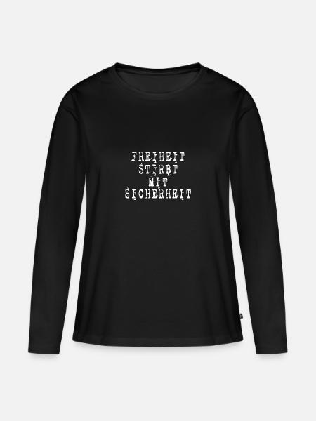 Freiheit stirbt mit Sicherheit - Frauen Premium Bio Langarmshirt - Schwarz