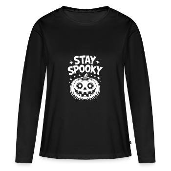 Stay Spooky Funny Halloween Design - Women's Premium Organic Long Sleeve Shirt - black - Front - Julia (174cm)