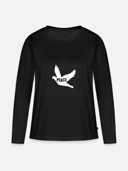 Peace - Frauen Premium Bio Langarmshirt - Schwarz