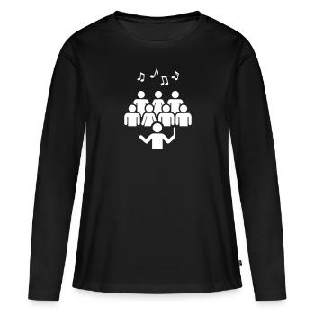 chorale - T-shirt manches longues Premium bio Femme - noir - Devant - Julia (174cm)