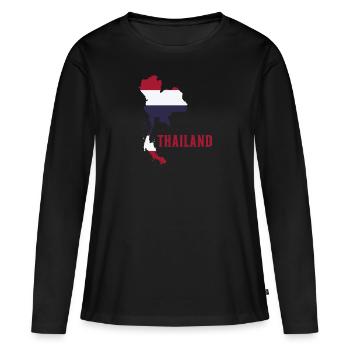 La Thaïlande - T-shirt manches longues Premium bio Femme - noir - Devant - Julia (174cm)