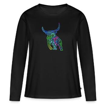 Taureau - Signe du zodiaque Taureau - Je suis Taureau - Taureau - T-shirt manches longues Premium bio Femme - noir - Devant - Julia (174cm)