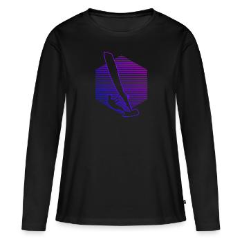 Windsurf Windsurf Windsurfer Hommes Surf Surfer - T-shirt manches longues Premium bio Femme - noir - Devant - Julia (174cm)