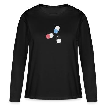 pilules - T-shirt manches longues Premium bio Femme - noir - Devant - Julia (174cm)