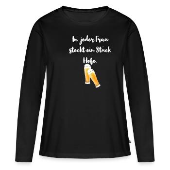 bière boire du blé de levure profiter de dire cadeau - T-shirt manches longues Premium bio Femme - noir - Devant - Julia (174cm)