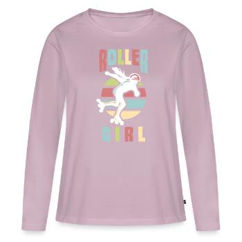 Rollerskate Rollerskating Skating Rollerblades - Frauen Premium Bio Langarmshirt - Altrosa - Vorne - Julia (174cm)