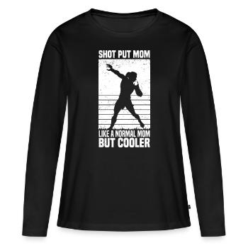 Lancer du poids | Cadeaux de putter de tir d’athlétisme - T-shirt manches longues Premium bio Femme - noir - Devant - Julia (174cm)