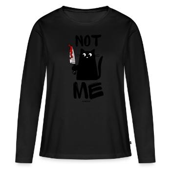 NICHT ICH! - Frauen Premium Bio Langarmshirt - Schwarz - Vorne - Julia (174cm)