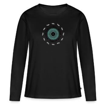 Stop the Wheel - Frauen Premium Bio Langarmshirt - Schwarz - Vorne - Julia (174cm)