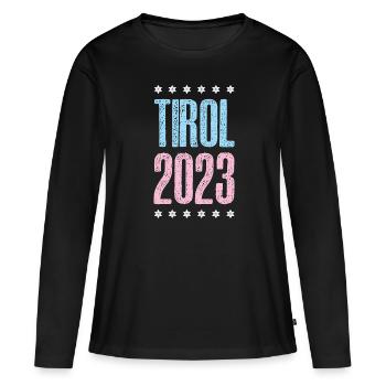 Tyrol 2023 - T-shirt manches longues Premium bio Femme - noir - Devant - Julia (174cm)