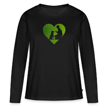 École canine Éducateur canin - T-shirt manches longues Premium bio Femme - noir - Devant - Julia (174cm)
