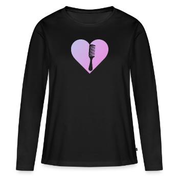 Coiffeur Coupe de cheveux Coiffeur - T-shirt manches longues Premium bio Femme - noir - Devant - Julia (174cm)