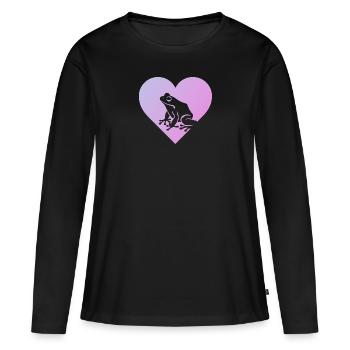 De Prins van de Amfibiekikker - Vrouwen Premium Bio shirt met lange mouwen - zwart - Voor - Julia (174cm)