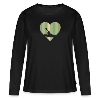 Kayak Sports nautiques - T-shirt manches longues Premium bio Femme - noir - Devant - Julia (174cm)