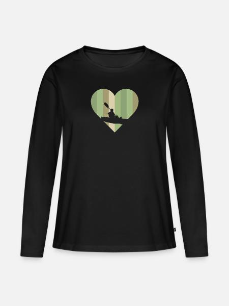 Kajakfahren Wassersport - Frauen Premium Bio Langarmshirt - Schwarz