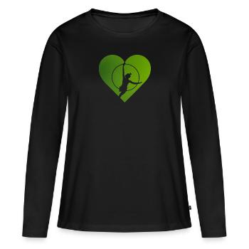 Gymnastiktraining Turner Turnen - Frauen Premium Bio Langarmshirt - Schwarz - Vorne - Julia (174cm)