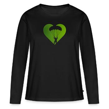Fallschirmspringen Extremsport Paragliding - Frauen Premium Bio Langarmshirt - Schwarz - Vorne - Julia (174cm)