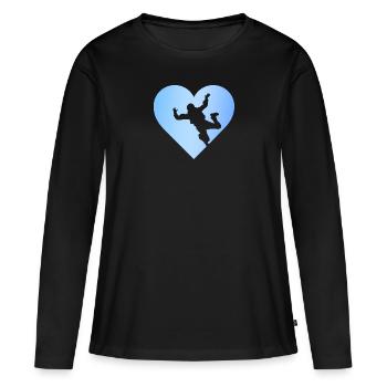 Parachuting Skydive Flugsport - Frauen Premium Bio Langarmshirt - Schwarz - Vorne - Julia (174cm)