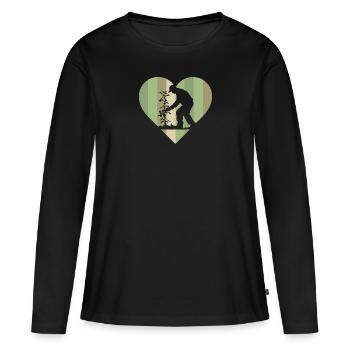 Jardinier de jardinage de fleurs - T-shirt manches longues Premium bio Femme - noir - Devant - Julia (174cm)