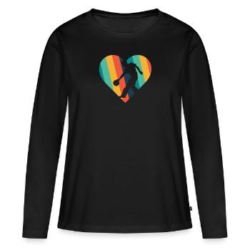 Frappe de bowling - T-shirt manches longues Premium bio Femme - noir - Devant - Julia (174cm)
