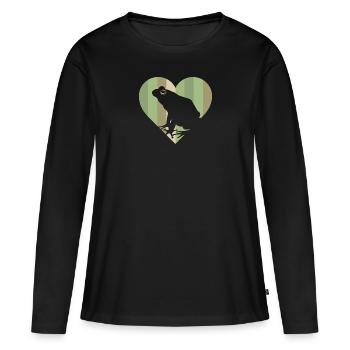 Frog Amphibian Newt - Women's Premium Organic Long Sleeve Shirt - black - Front - Julia (174cm)