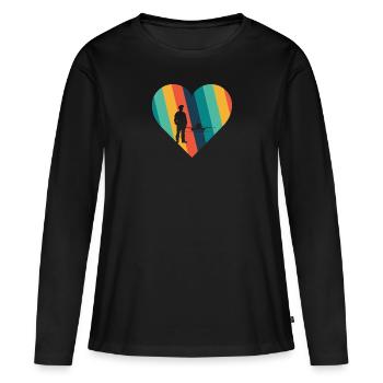 Flugbegleiter Flugbegleiterin Airline - Frauen Premium Bio Langarmshirt - Schwarz - Vorne - Julia (174cm)