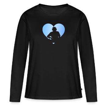 DJ Disc Jockey Trance - T-shirt manches longues Premium bio Femme - noir - Devant - Julia (174cm)