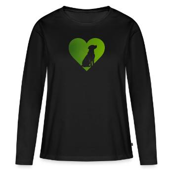 Dressage de chiens Dressage de chiens École canine - T-shirt manches longues Premium bio Femme - noir - Devant - Julia (174cm)