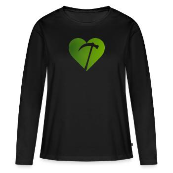 Bergbau Montan Bergbauarbeiter - Frauen Premium Bio Langarmshirt - Schwarz - Vorne - Julia (174cm)