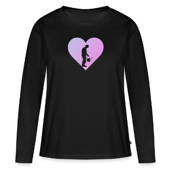 Fleur de jardinage - T-shirt manches longues Premium bio Femme - noir - Devant - Julia (174cm)
