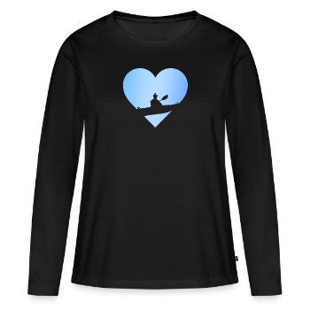 Kayak Rafting en eau vive - T-shirt manches longues Premium bio Femme - noir - Devant - Julia (174cm)