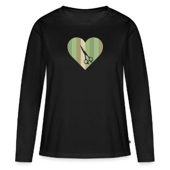 Friseurin Frisur - Frauen Premium Bio Langarmshirt - Schwarz - Vorne - Julia (174cm)