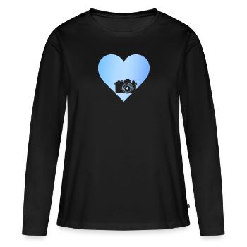 Fotografie Digitalkamera Fotografieren - Frauen Premium Bio Langarmshirt - Schwarz - Vorne - Julia (174cm)