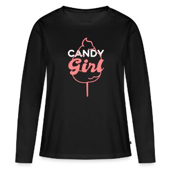 Candy Girl Zuckerwatte - Frauen Premium Bio Langarmshirt - Schwarz - Vorne - Julia (174cm)