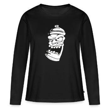 Crazy Sprayer - T-shirt manches longues Premium bio Femme - noir - Devant - Julia (174cm)