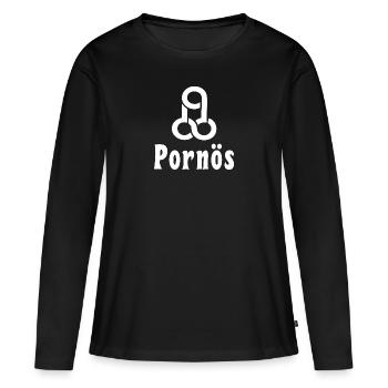 Pornös Penis Symbol pornöses Geschenk - Frauen Premium Bio Langarmshirt - Schwarz - Vorne - Julia (174cm)