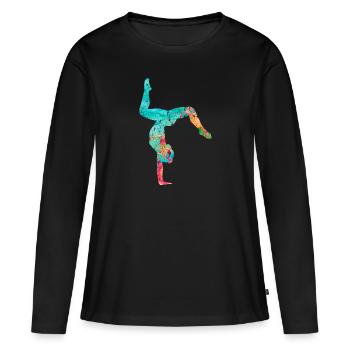 Gymnastics, Athletics, Gymnastics PopArt - Women's Premium Organic Long Sleeve Shirt - black - Front - Julia (174cm)