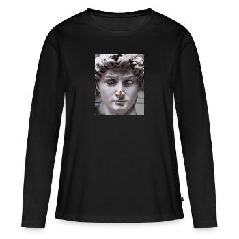 David par Michelangelo - T-shirt manches longues Premium bio Femme - noir - Devant - Julia (174cm)