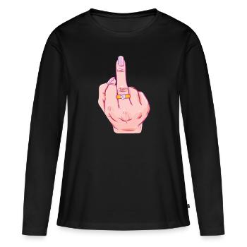 Junggesellenabschied Gruppen Outfit - Frauen Premium Bio Langarmshirt - Schwarz - Vorne - Julia (174cm)