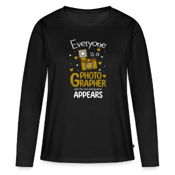 Photographie Sujet de photographie - T-shirt manches longues Premium bio Femme - noir - Devant - Julia (174cm)