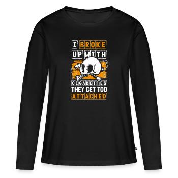 Zigarette Rauchen Nicht Rauchen Gesundheit - Frauen Premium Bio Langarmshirt - Schwarz - Vorne - Julia (174cm)